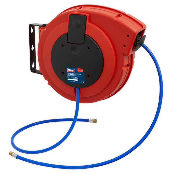 Sealey Retracting Hose Reels 15m Retractable Air Hose Reel HD Mechanism Ø8mm ID - PU Hose-SA894 5024209032124 SA894 - Buy Direct from Spare and Square