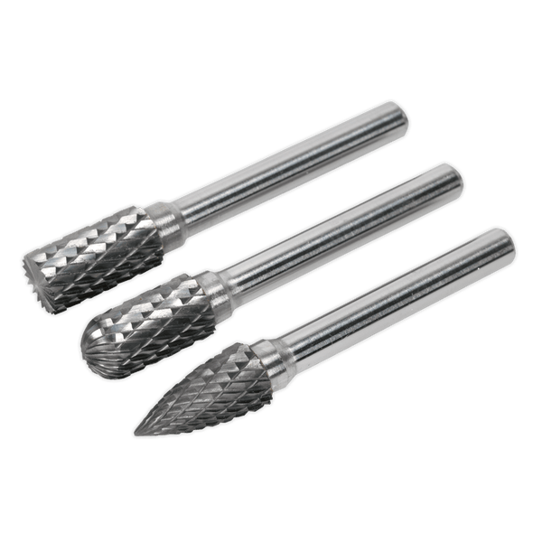 Sealey Rotary Burrs 3pc Tungsten Carbide Rotary Burr Set-SDBK3 5051747999817 SDBK3 - Buy Direct from Spare and Square