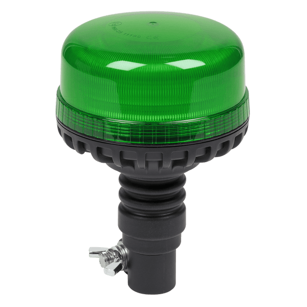 Sealey Rotating Amber Beacons 12V/24V SMD LED Warning Beacon with Flexible Spigot Fixing - Green-WB955LEDG 5054630047176 WB955LEDG - Buy Direct from Spare and Square