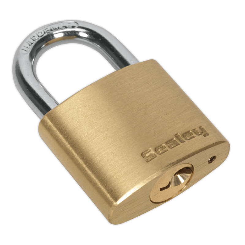 Sealey Safes & Security 30mm Brass Body Padlock-PL100 5051747767812 PL100 - Buy Direct from Spare and Square