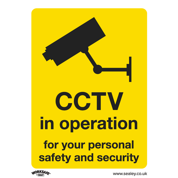 Sealey Safety Signs CCTV - Warning Safety Sign - Rigid Plastic - Pack of 10-SS40P10 5054630000966 SS40P10 - Buy Direct from Spare and Square