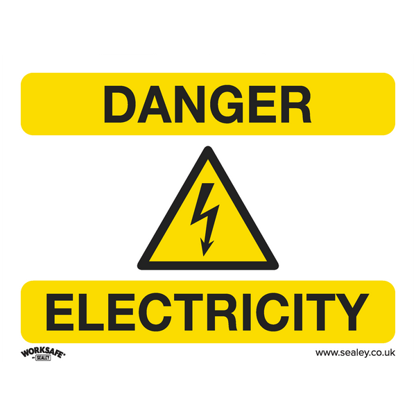Sealey Safety Signs Danger Electricity - Warning Safety Sign - Rigid Plastic - Pack of 10-SS41P10 5054630001888 SS41P10 - Buy Direct from Spare and Square