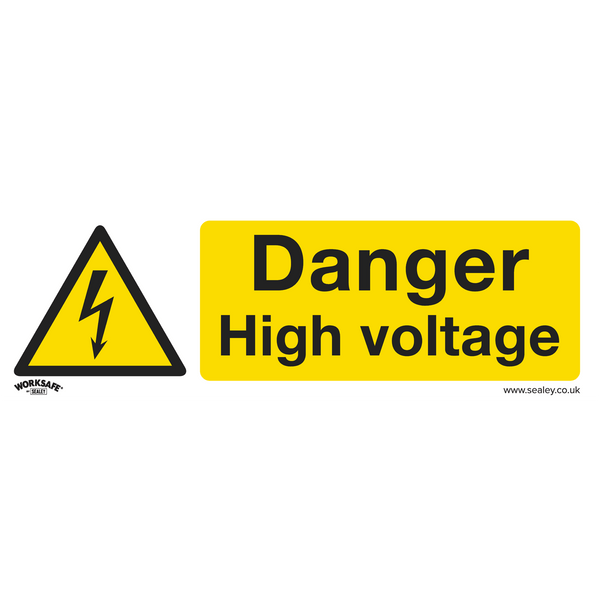 Sealey Safety Signs Danger High Voltage - Warning Safety Sign - Rigid Plastic - Pack of 10-SS48P10 5054630001468 SS48P10 - Buy Direct from Spare and Square