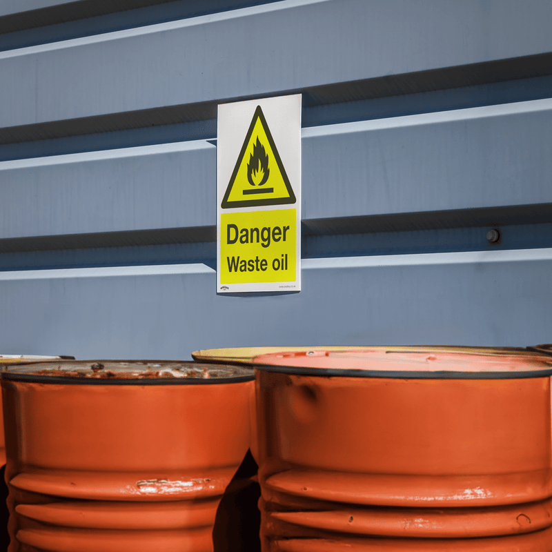 Sealey Safety Signs Danger Waste Oil - Warning Safety Sign - Rigid Plastic - Pack of 10-SS60P10 5054630102066 SS60P10 - Buy Direct from Spare and Square
