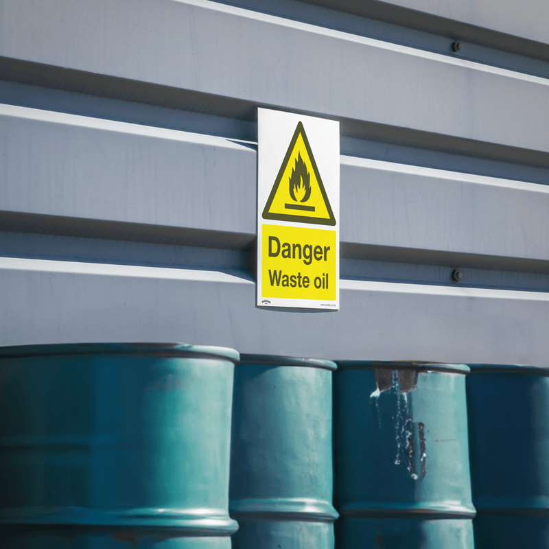 Sealey Safety Signs Danger Waste Oil - Warning Safety Sign - Rigid Plastic - Pack of 10-SS60P10 5054630102066 SS60P10 - Buy Direct from Spare and Square