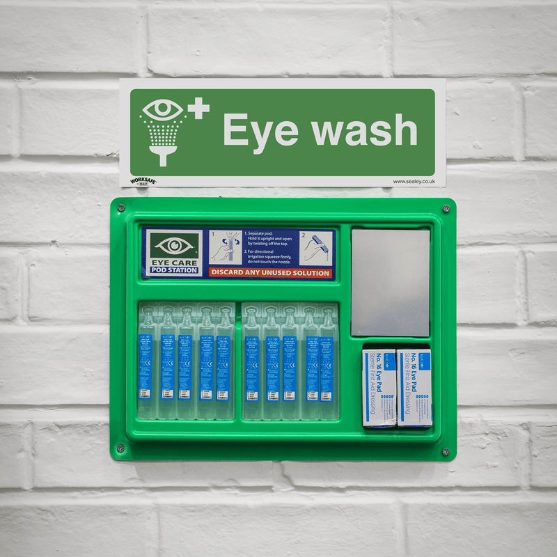 Sealey Safety Signs Eye Wash - Safe Conditions Safety Sign - Rigid Plastic - Pack of 10-SS58P10 5054630102226 SS58P10 - Buy Direct from Spare and Square