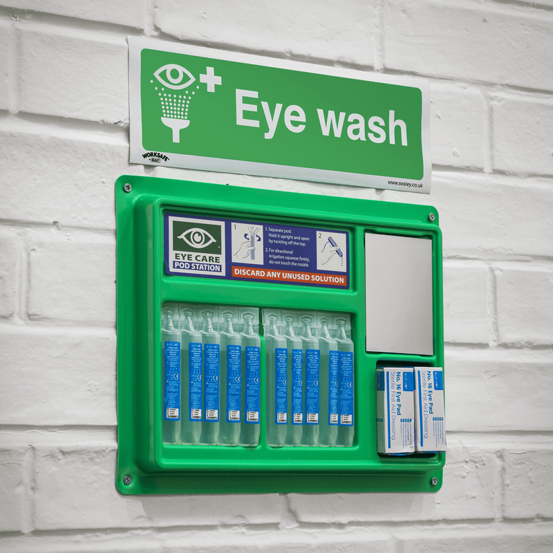 Sealey Safety Signs Eye Wash - Safe Conditions Safety Sign - Self-Adhesive Vinyl - Pack of 10-SS58V10 5054630102318 SS58V10 - Buy Direct from Spare and Square