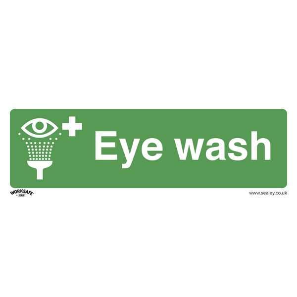 Sealey Safety Signs Eye Wash - Safe Conditions Safety Sign - Self-Adhesive Vinyl-SS58V1 5054630102349 SS58V1 - Buy Direct from Spare and Square
