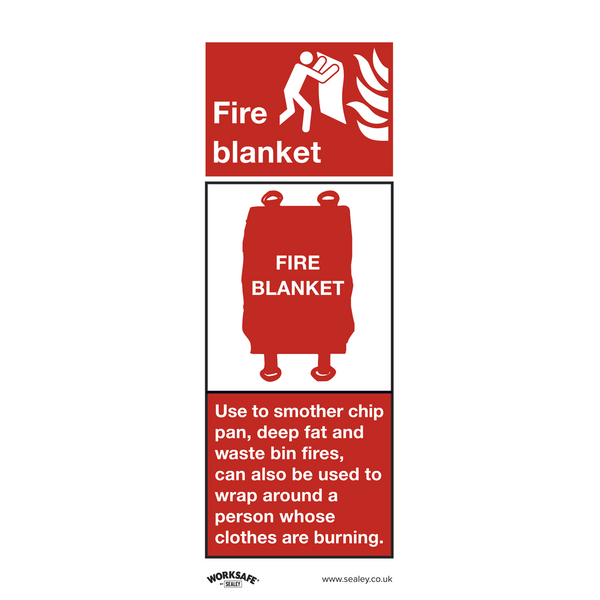 Sealey Safety Signs Fire Blanket - Safe Conditions Safety Sign - Rigid Plastic - Pack of 10-SS53P10 5054630102172 SS53P10 - Buy Direct from Spare and Square