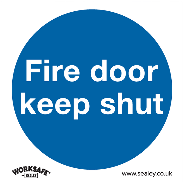 Sealey Safety Signs Fire Door Keep Shut Mandatory Safety Sign - Rigid Plastic - Pack of 10-SS1P10 5054511989007 SS1P10 - Buy Direct from Spare and Square