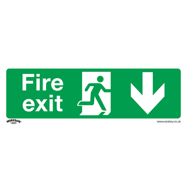 Sealey Safety Signs Fire Exit (Down) - Safe Conditions Safety Sign - Rigid Plastic - Pack of 10-SS22P10 5054511990881 SS22P10 - Buy Direct from Spare and Square