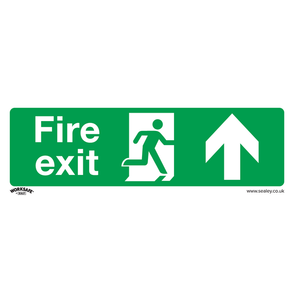 Sealey Safety Signs Fire Exit (Up) - Safe Conditions Safety Sign - Rigid Plastic - Pack of 10-SS28P10 5054630000065 SS28P10 - Buy Direct from Spare and Square