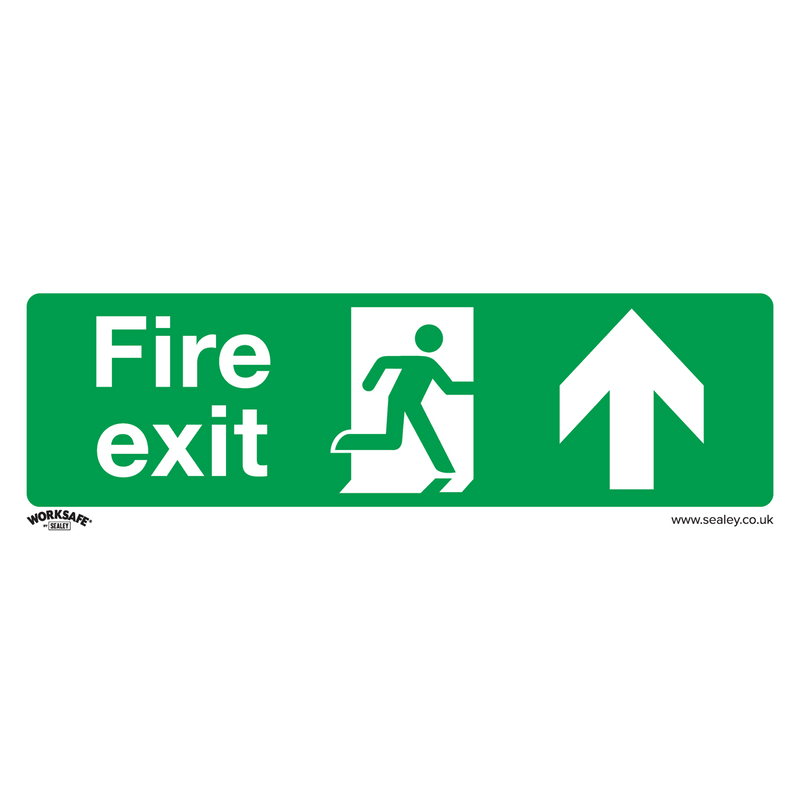 Sealey Safety Signs Fire Exit (Up) - Safe Conditions Safety Sign - Rigid Plastic-SS28P1 5054630000072 SS28P1 - Buy Direct from Spare and Square