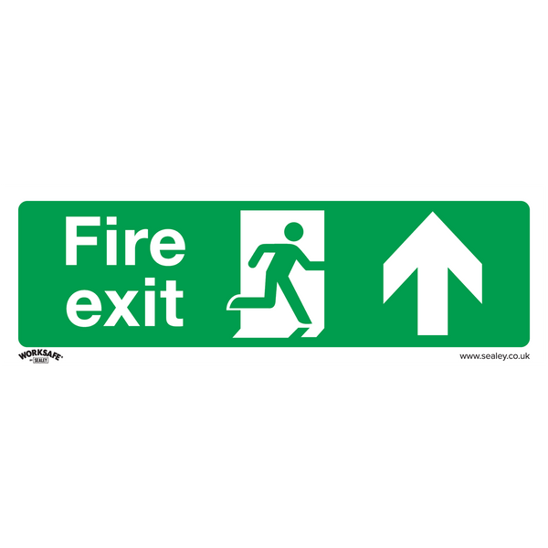 Sealey Safety Signs Fire Exit (Up) - Safe Conditions Safety Sign - Self-Adhesive Vinyl - Pack of 10-SS28V10 5054630000027 SS28V10 - Buy Direct from Spare and Square