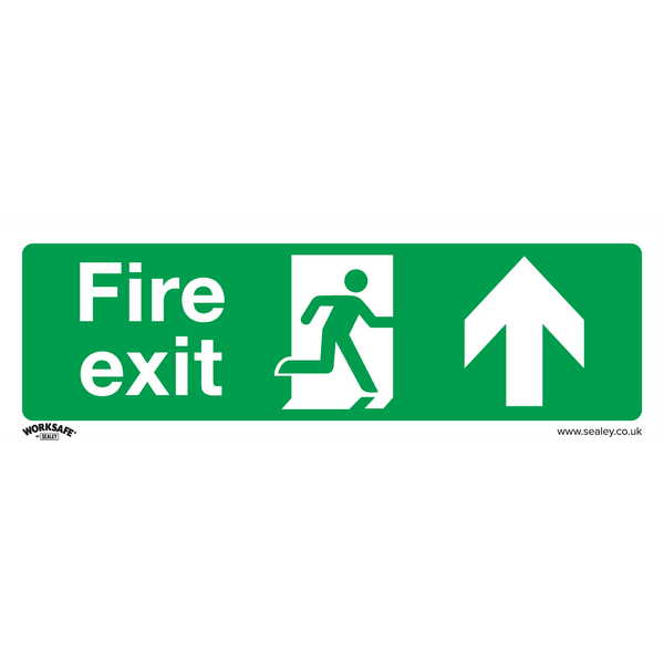 Sealey Safety Signs Fire Exit (Up) - Safe Conditions Safety Sign - Self-Adhesive Vinyl-SS28V1 5054630000041 SS28V1 - Buy Direct from Spare and Square