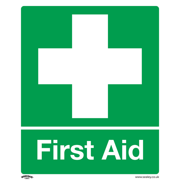 Sealey Safety Signs First Aid - Safety Sign - Rigid Plastic - Pack of 10-SS26P10 5054630000249 SS26P10 - Buy Direct from Spare and Square