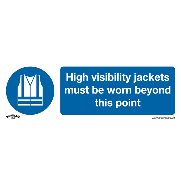 Sealey Safety Signs High Visibility Jackets Must Be Worn Beyond This Point - Mandatory Safety Sign - Rigid Plastic - Pack of 10-SS9P10 5054511990317 SS9P10 - Buy Direct from Spare and Square