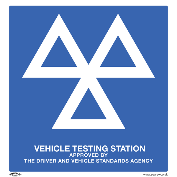 Sealey Safety Signs MOT Testing Station - Warning Safety Sign - Rigid Plastic-SS51P1 5054630000362 SS51P1 - Buy Direct from Spare and Square