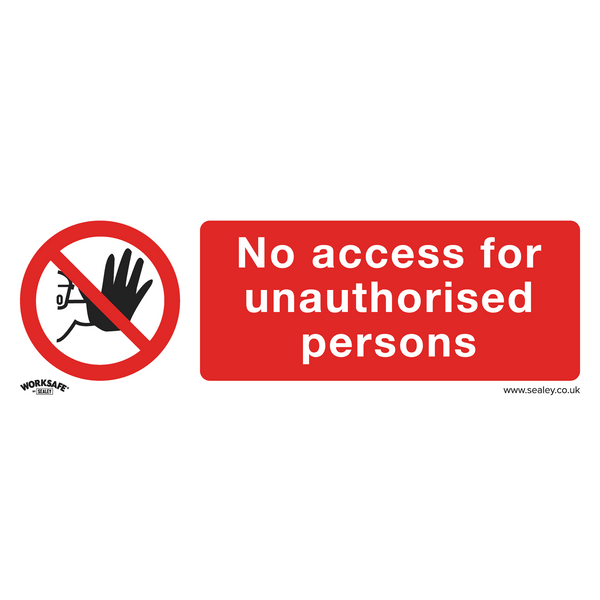 Sealey Safety Signs No Access Prohibition Safety Sign - Rigid Plastic - Pack of 10-SS17P10 5054511990638 SS17P10 - Buy Direct from Spare and Square
