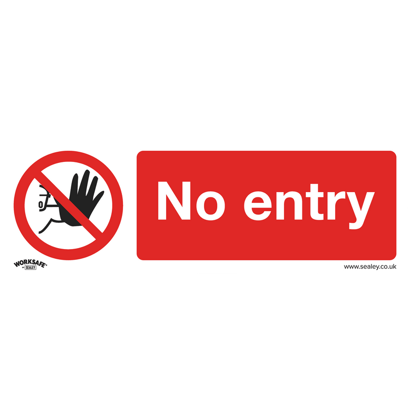 Sealey Safety Signs No Entry - Prohibition Safety Sign - Self-Adhesive Vinyl - Pack of 10-SS14V10 5054511990522 SS14V10 - Buy Direct from Spare and Square