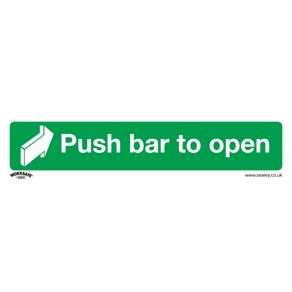 Sealey Safety Signs Push Bar To Open - Safe Conditions Safety Sign - Self-Adhesive Vinyl-SS29V1 5054630001413 SS29V1 - Buy Direct from Spare and Square