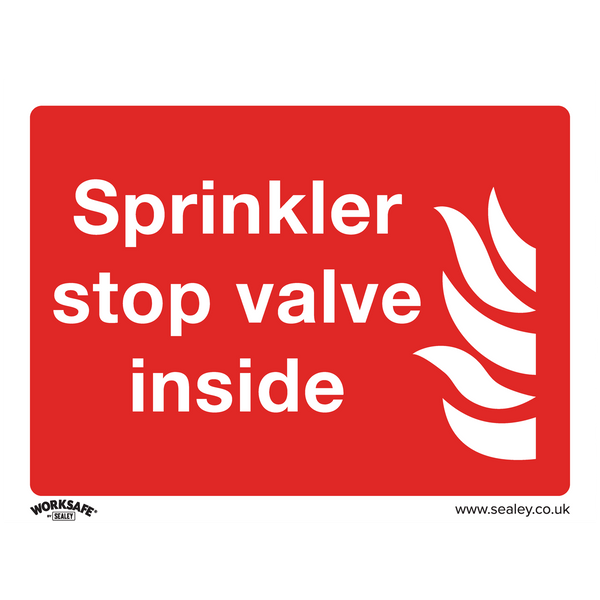 Sealey Safety Signs Sprinkler Stop Valve - Safe Conditions Safety Sign - Rigid Plastic - Pack of 10-SS23P10 5054511991000 SS23P10 - Buy Direct from Spare and Square