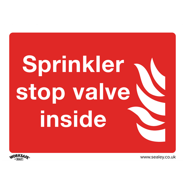Sealey Safety Signs Sprinkler Stop Valve - Safe Conditions Safety Sign - Self-Adhesive Vinyl-SS23V1 5054511990911 SS23V1 - Buy Direct from Spare and Square