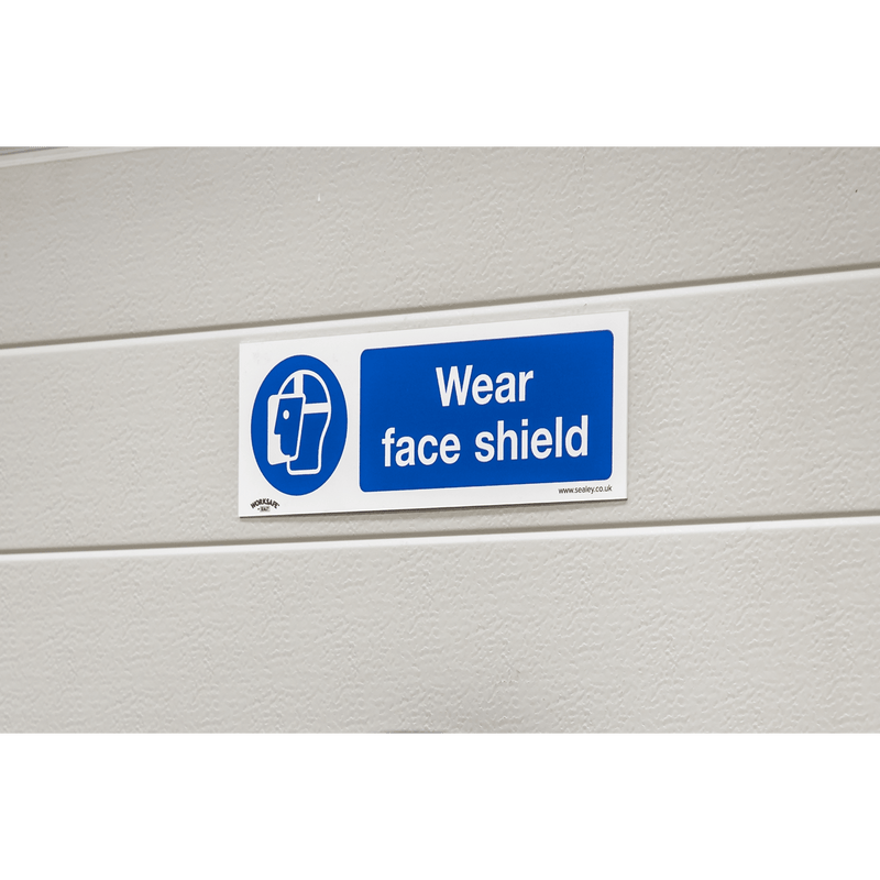 Sealey Safety Signs Wear Face Shield - Mandatory Safety Sign - Rigid Plastic-SS55P1 5054630101960 SS55P1 - Buy Direct from Spare and Square