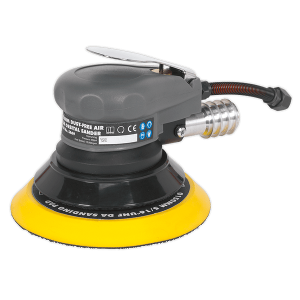 Sealey Sanders Ø150mm Dust-Free Air Palm Orbital Sander-SA09 5051747783478 SA09 - Buy Direct from Spare and Square