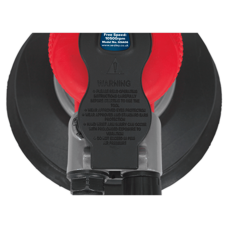 Sealey Sanders Ø150mm Dust-Free Air Palm Random Orbital Sander - Self-Contained-GSA06 5054511151794 GSA06 - Buy Direct from Spare and Square