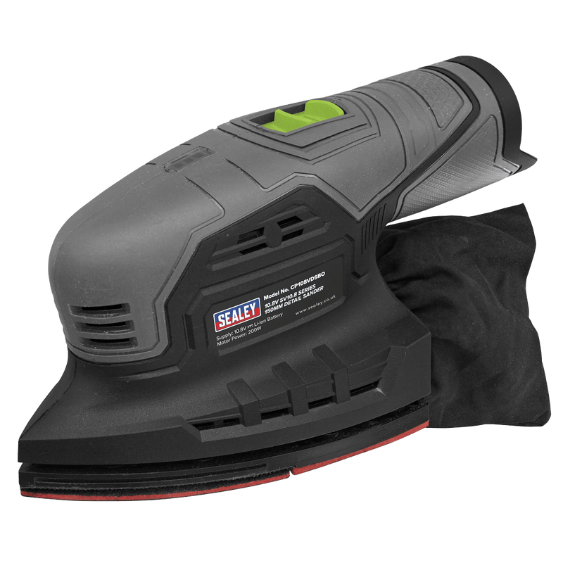 Sealey Sanders/Polishers 10.8V 2Ah SV10.8 Series Cordless 150mm Detail Sander-CP108VDS 5054630263453 CP108VDS - Buy Direct from Spare and Square