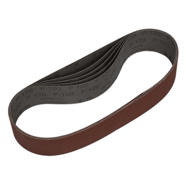 Sealey Sanding Belts 120Grit 50 x 686mm Sanding Belt - Pack of 5-SB005 5054511270174 SB005 - Buy Direct from Spare and Square