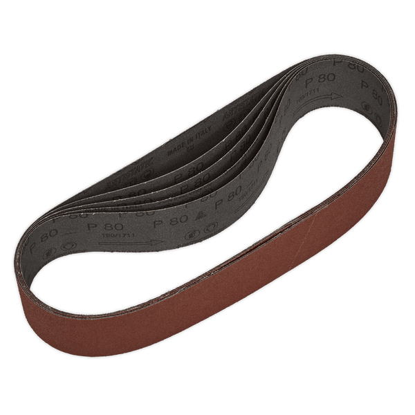 Sealey Sanding Belts 80Grit 50 x 686mm Sanding Belt - Pack of 5-SB007 5054511270228 SB007 - Buy Direct from Spare and Square