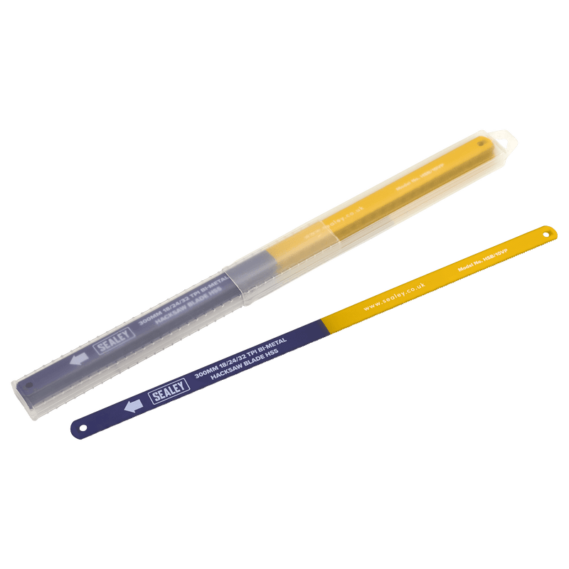 Sealey Saw Blades 300mm Bi-Metal 18/24/32tpi Vari-Pitch Hacksaw Blade - Pack of 10-HSB/10VP 5054630235085 HSB/10VP - Buy Direct from Spare and Square