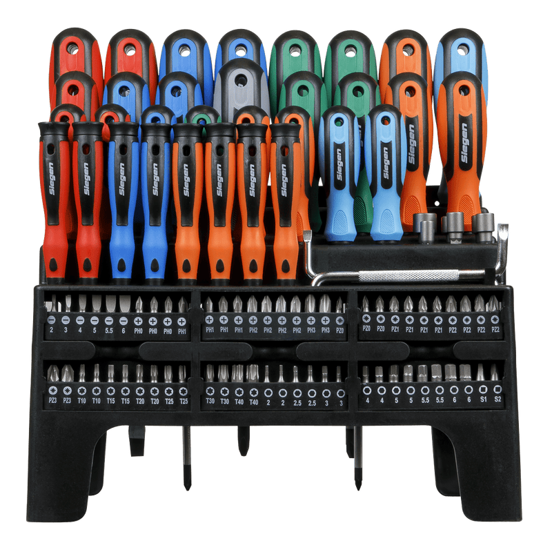 Sealey Screwdriver, Bit & Nut Driver Set 100pc 5054630249600 S01248 - Buy Direct from Spare and Square
