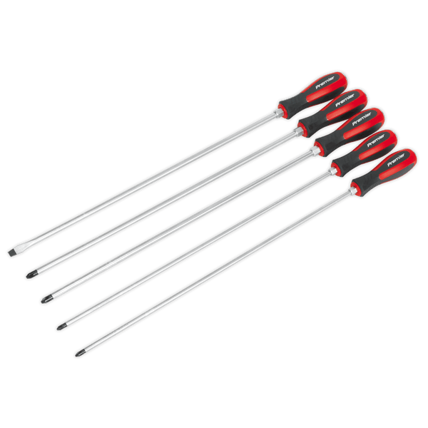 Sealey Screwdrivers 5pc 450mm Extra-Long Hammer-Thru Screwdriver Set-AK4936 5051747727588 AK4936 - Buy Direct from Spare and Square