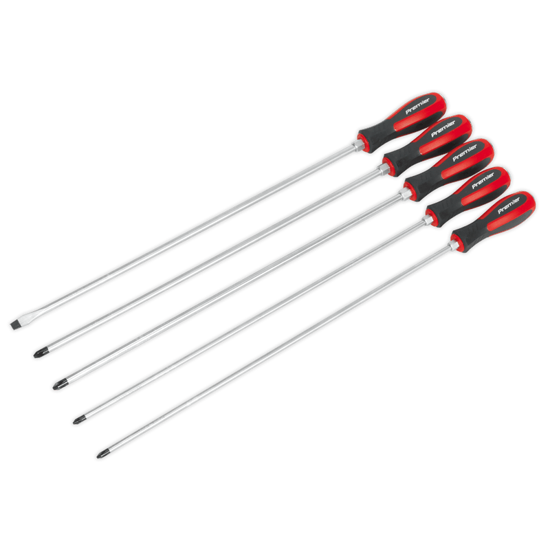 Sealey Screwdrivers 5pc 450mm Extra-Long Hammer-Thru Screwdriver Set-AK4936 5051747727588 AK4936 - Buy Direct from Spare and Square