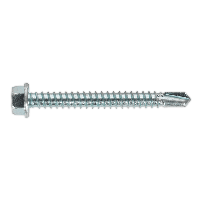 Sealey Screws & Fixings 5.5 x 50mm Zinc Plated Self-Drilling Hex Head Screw - Pack of 100-SDHX5550 5054511057232 SDHX5550 - Buy Direct from Spare and Square