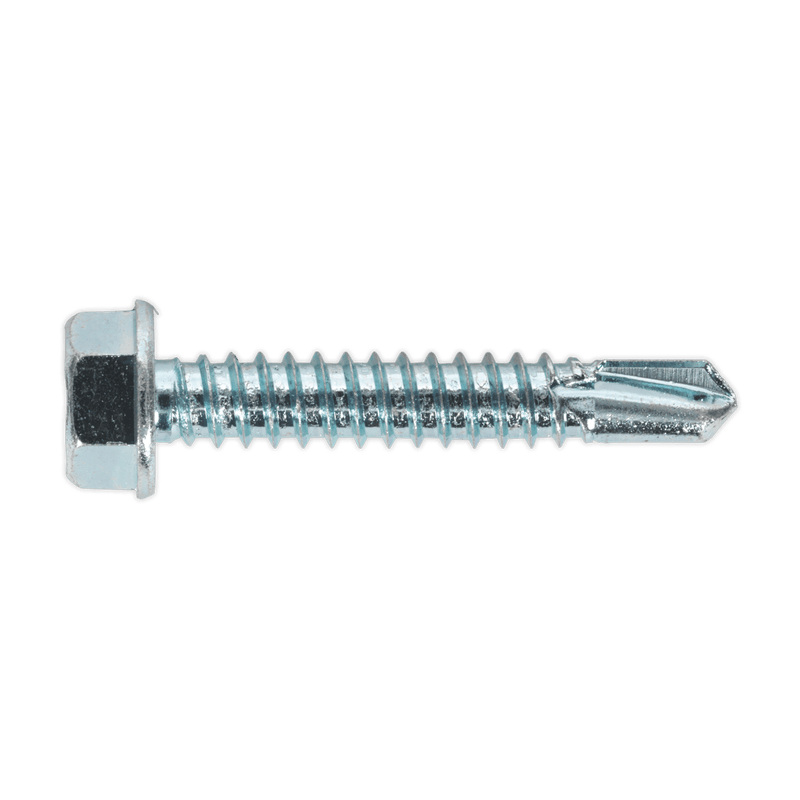 Sealey Screws & Fixings 6.3 x 38mm Zinc Plated Self-Drilling Hex Head Screw - Pack of 100-SDHX6338 5054511038088 SDHX6338 - Buy Direct from Spare and Square