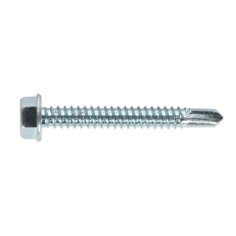 Sealey Screws & Fixings 6.3 x 50mm Zinc Plated Self-Drilling Hex Head Screw - Pack of 100-SDHX6350 5054511057249 SDHX6350 - Buy Direct from Spare and Square