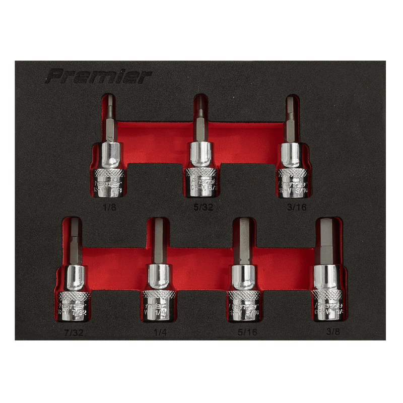 Sealey Socket & Bit Sets 7pc 3/8"Sq Drive Hex Socket Bit Set - Imperial-AK6246 5054511771657 AK6246 - Buy Direct from Spare and Square