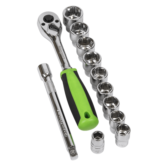 Sealey Socket Set 12 Piece 1/2" Drive Socket Set 10 - 24mm - Lifetime Guarantee S01244 - Buy Direct from Spare and Square