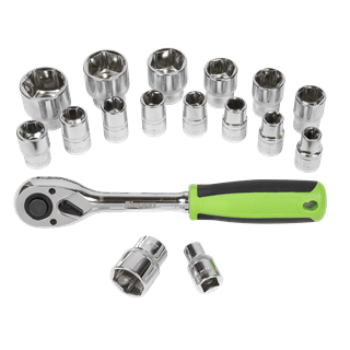 Sealey Socket Set 17 Piece 1/2" Drive Socket Set 10 - 32mm - Lifetime Guarantee S01245 - Buy Direct from Spare and Square