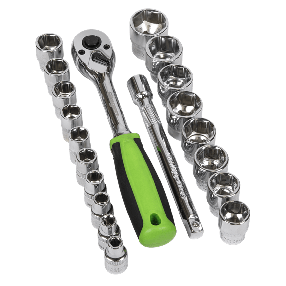Sealey Socket Set 19 Piece 3/8" Drive Socket Set 6 - 24mm - Lifetime Guarantee S01243 - Buy Direct from Spare and Square