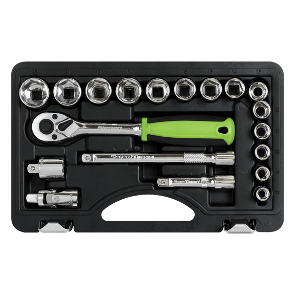 Sealey Socket Set 19 Piece 3/8" Drive Socket Set With Carry Case - Lifetime Guarantee S01235 - Buy Direct from Spare and Square
