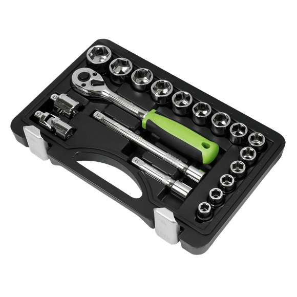 Sealey Socket Set 19 Piece 3/8" Drive Socket Set With Carry Case - Lifetime Guarantee S01235 - Buy Direct from Spare and Square