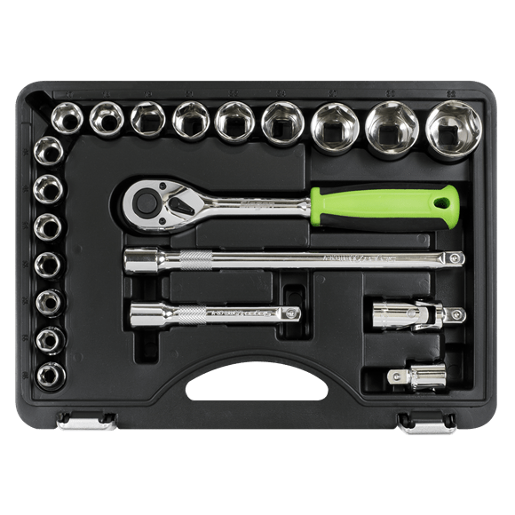 Sealey Socket Set 21 Piece 1/2" Drive Socket Set With Carry Case - Lifetime Guarantee S01237 - Buy Direct from Spare and Square