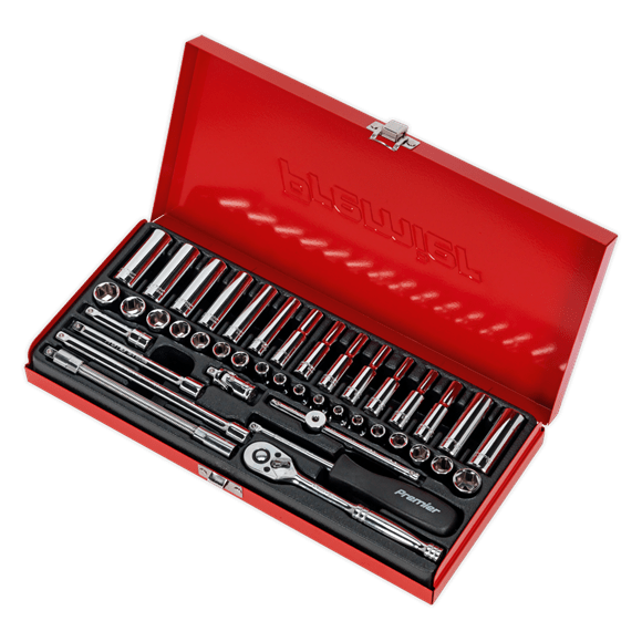 Sealey Socket Set 41 Piece 1/4"Sq Drive, 6Pt Socket Set - Metric/Imperial - Lifetime Guarantee AK690 - Buy Direct from Spare and Square