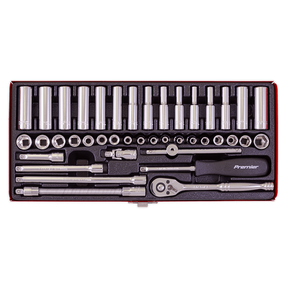 Sealey Socket Set 41 Piece 1/4"Sq Drive, 6Pt Socket Set - Metric/Imperial - Lifetime Guarantee AK690 - Buy Direct from Spare and Square
