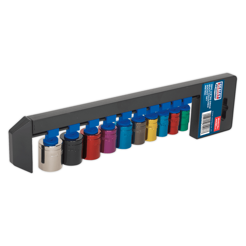 Sealey Socket Sets 10pc 3/8"Sq Drive Multi-Coloured Socket Set-AK285 5024209709088 AK285 - Buy Direct from Spare and Square